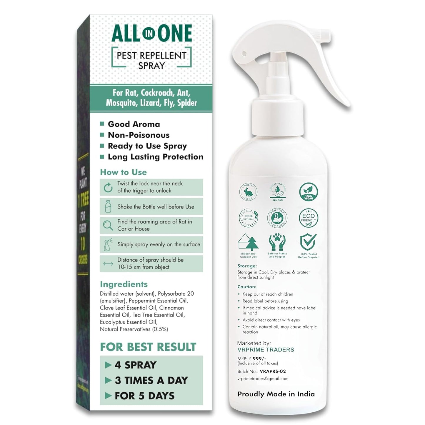 Indoor Pest Control Spray – Effective Against Cockroaches & Bedbugs, Safe & Natural